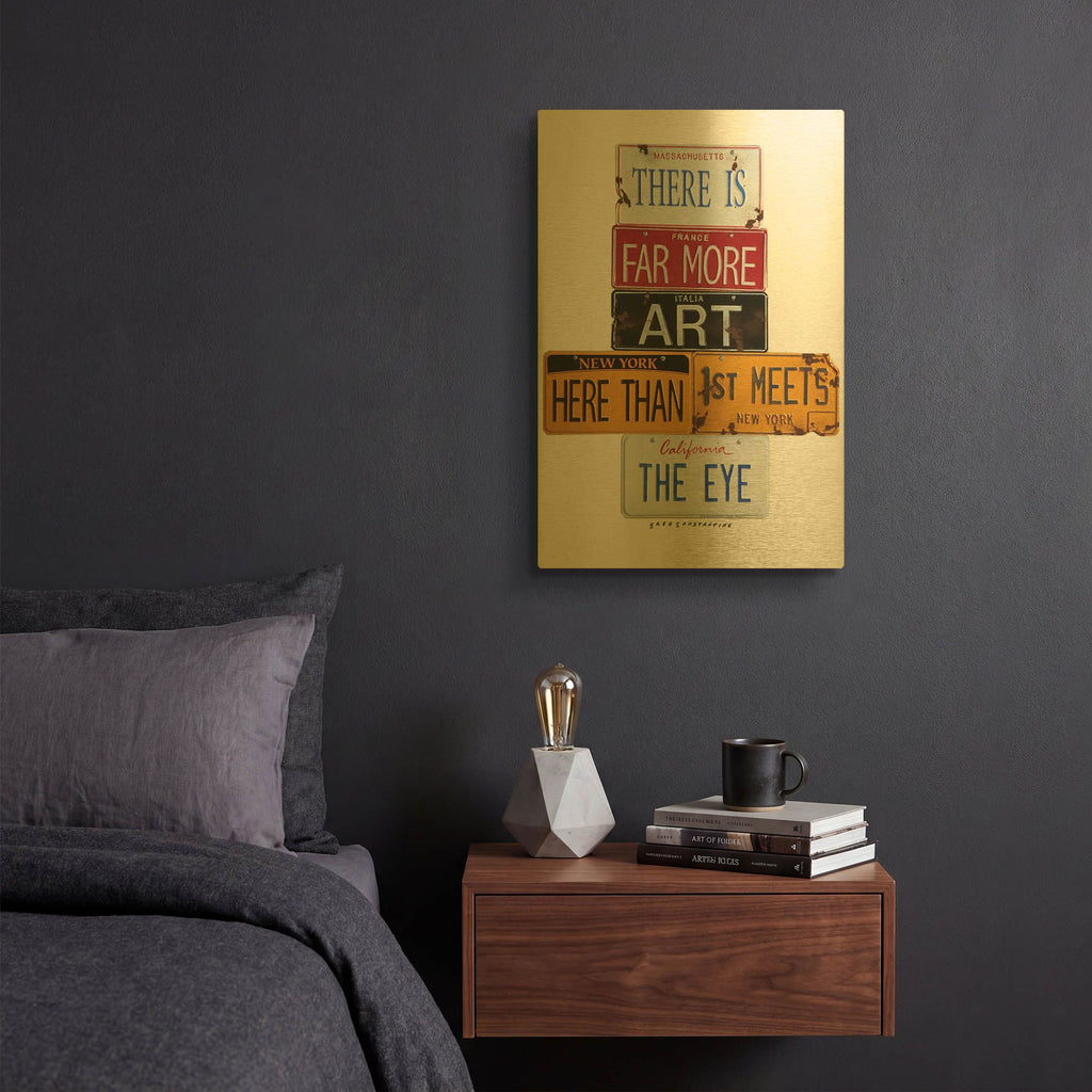 'Far More Art Here' By Gregory Constantine Gold Metal Wall Art
