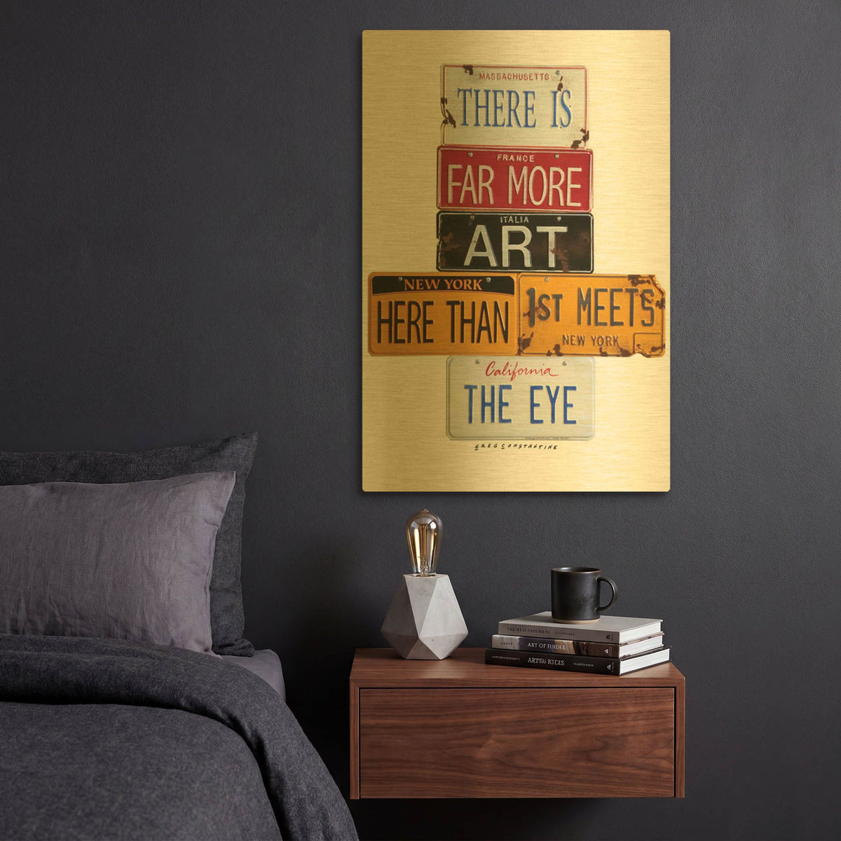 'Far More Art Here' By Gregory Constantine Gold Metal Wall Art