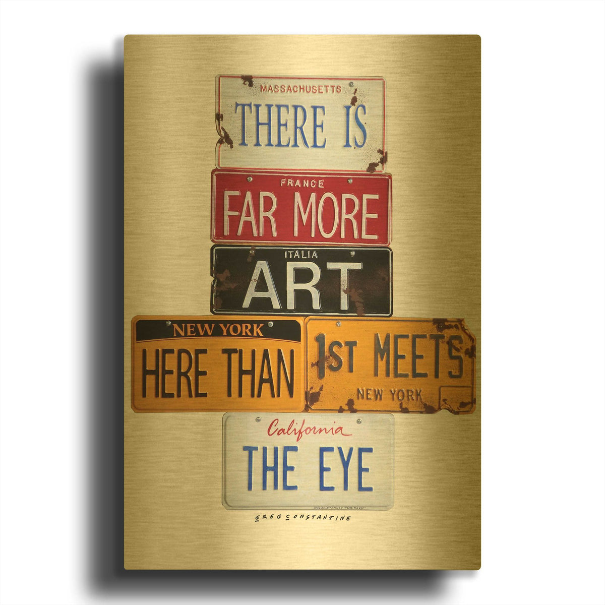 'Far More Art Here' By Gregory Constantine Gold Metal Wall Art