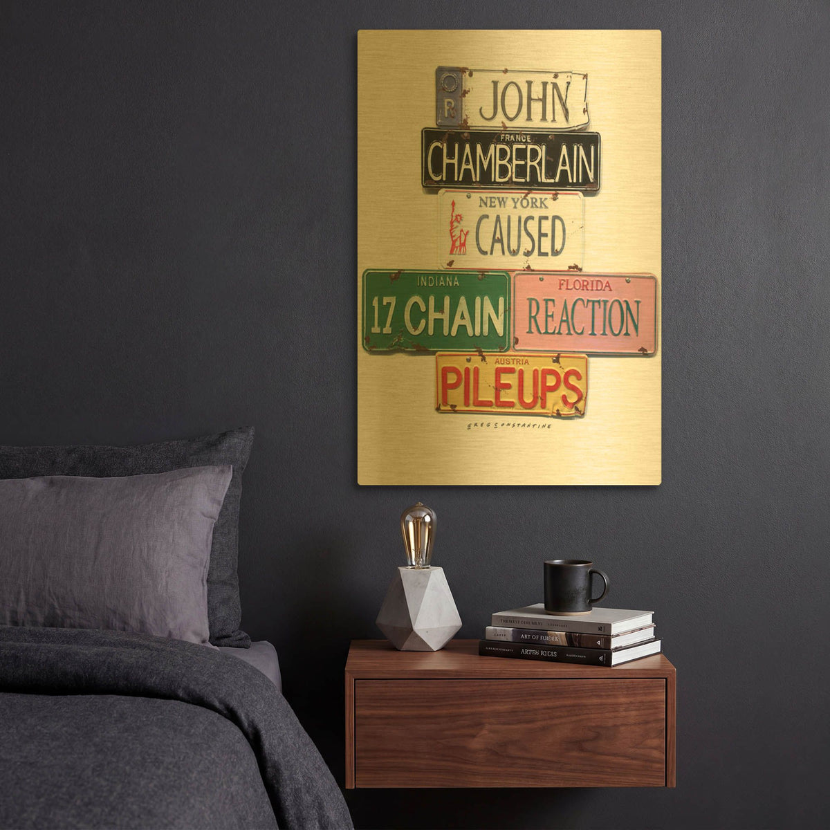 'Chamberlain Pileups' By Gregory Constantine Gold Metal Wall Art