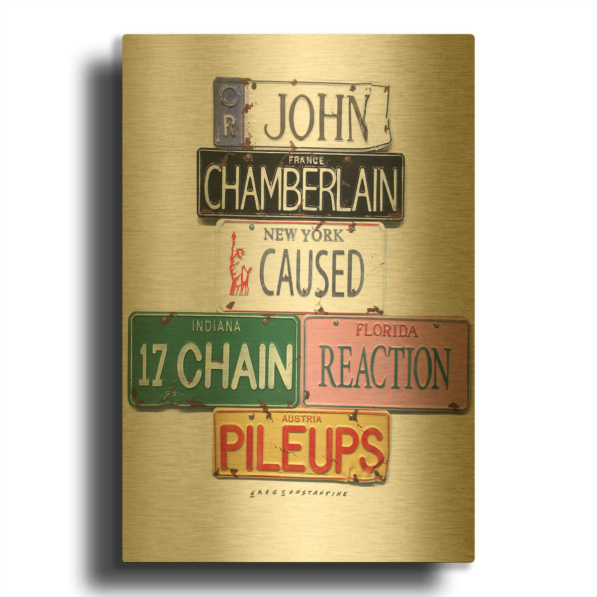 'Chamberlain Pileups' By Gregory Constantine Gold Metal Wall Art