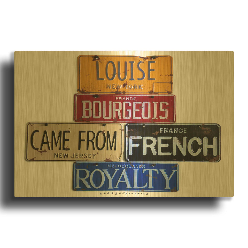 'Bourgeois Royalty' By Gregory Constantine Gold Metal Wall Art