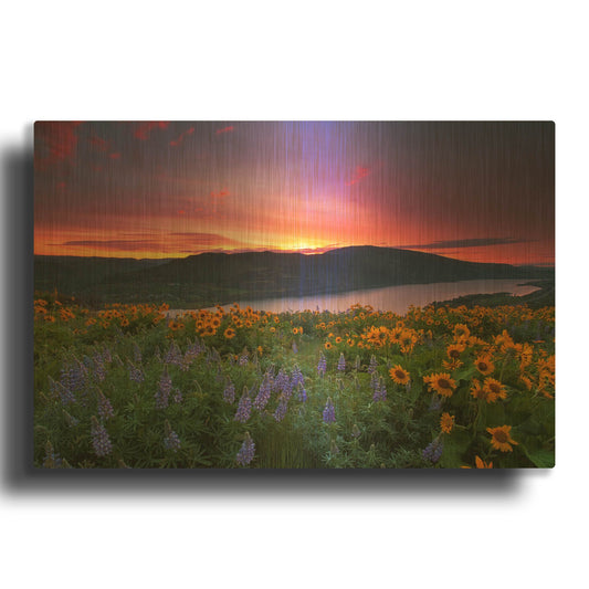 'Paradise Garden' By Jesse Estes Gold Metal Wall Art