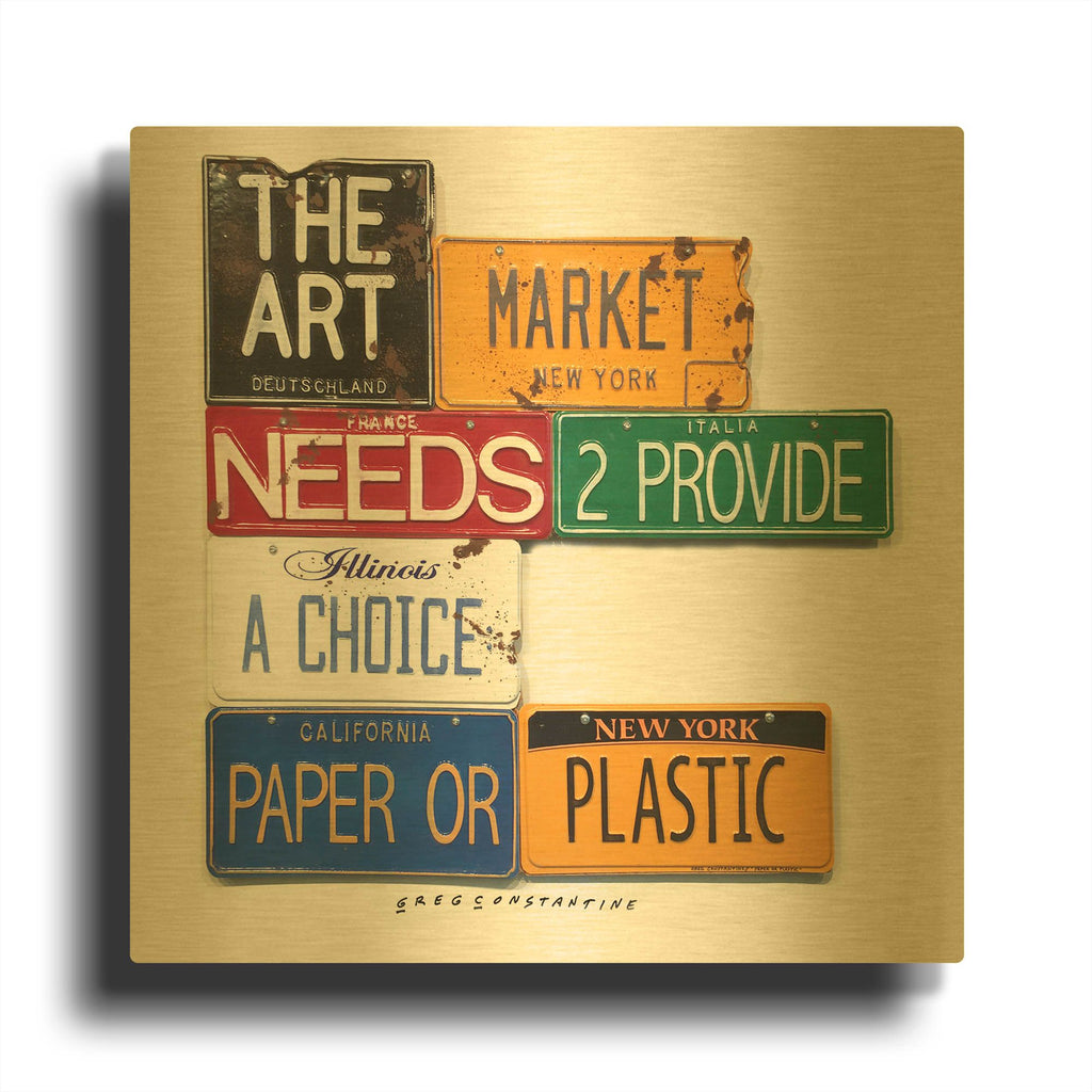 'Art Market' By Gregory Constantine Gold Metal Wall Art