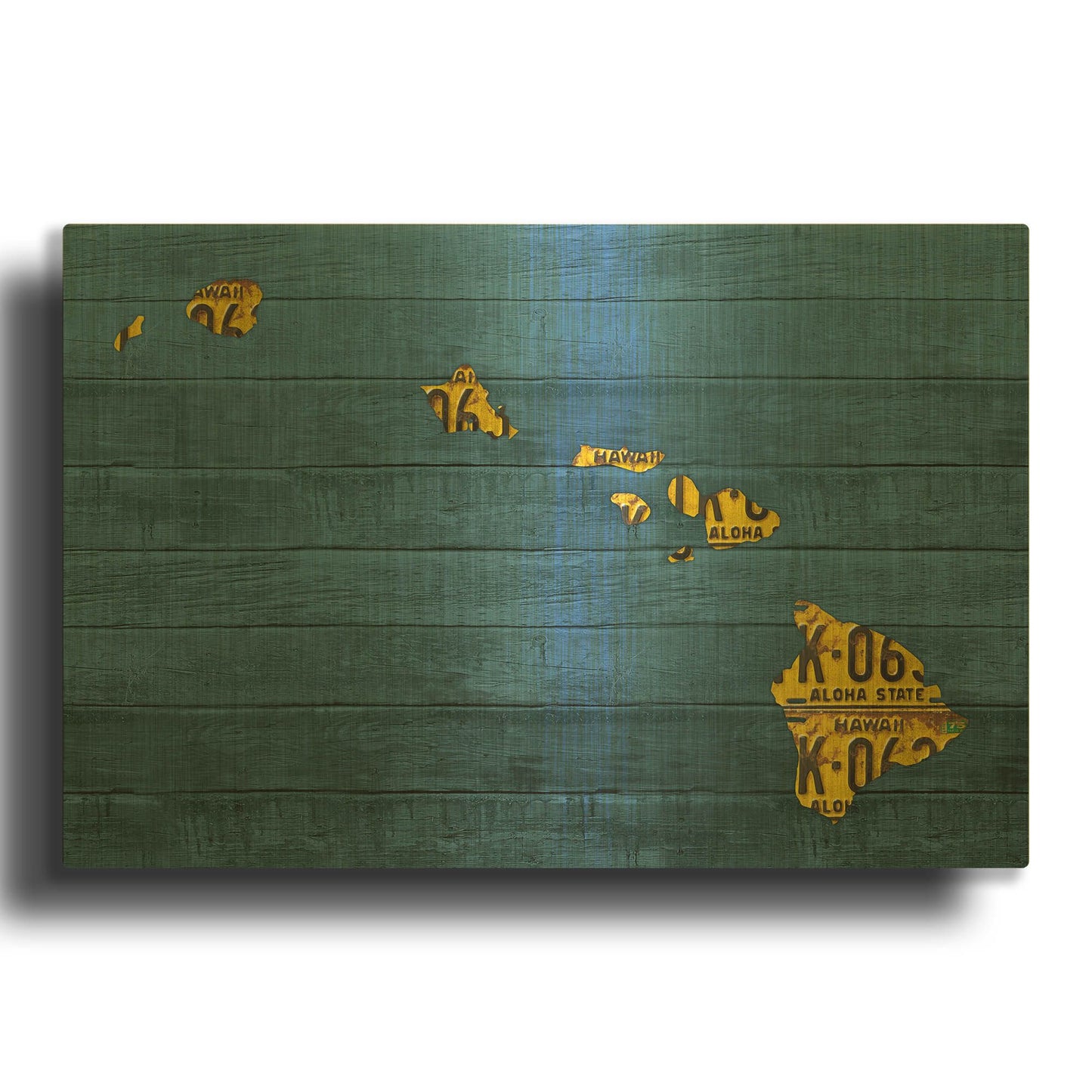 'New Hawaii Map' By Design Turnpike Gold Metal Wall Art