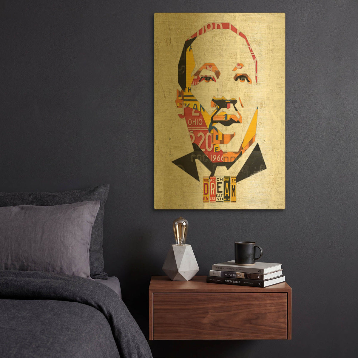 'Mlk Dream Portrait' By Design Turnpike Gold Metal Wall Art