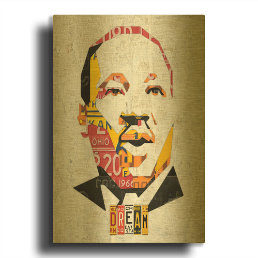'Mlk Dream Portrait' By Design Turnpike Gold Metal Wall Art
