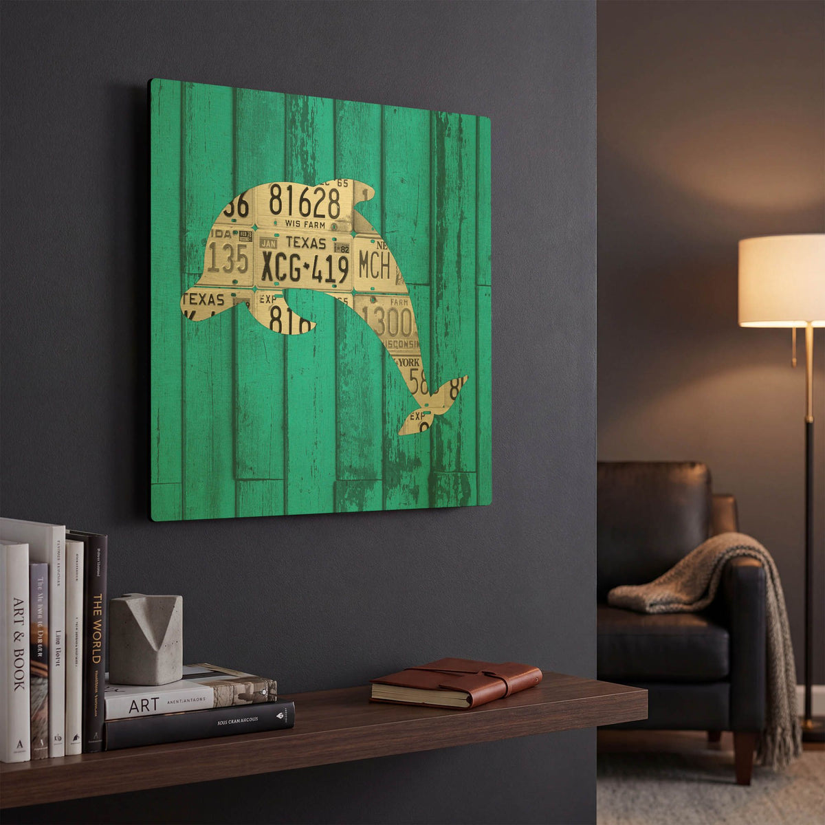 'Dolphin' By Design Turnpike Gold Metal Wall Art