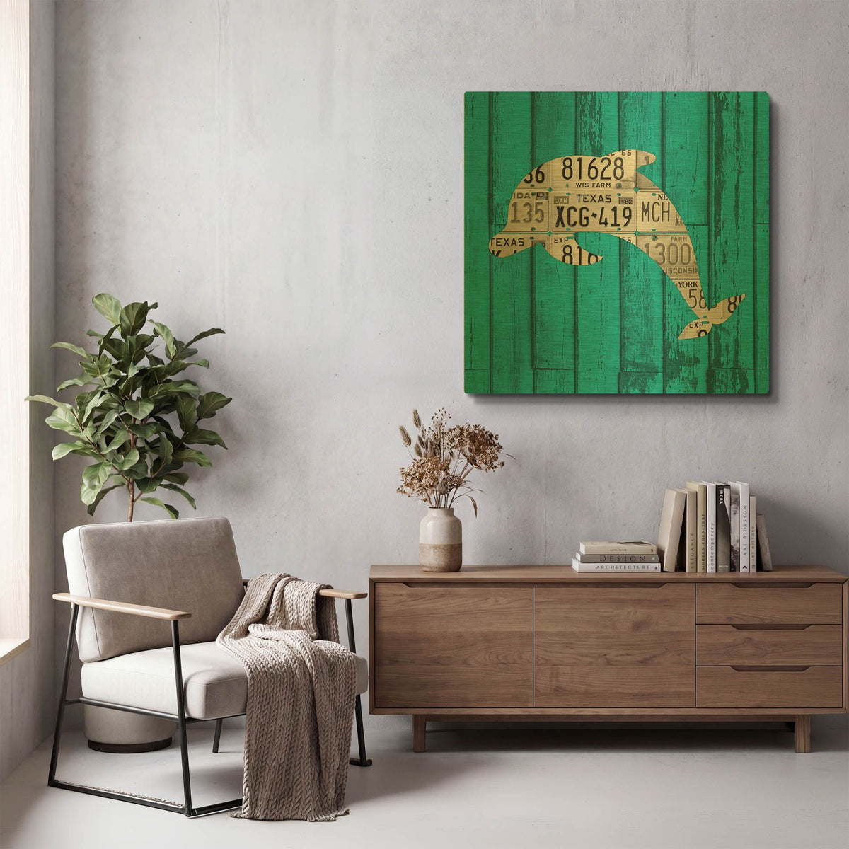 'Dolphin' By Design Turnpike Gold Metal Wall Art