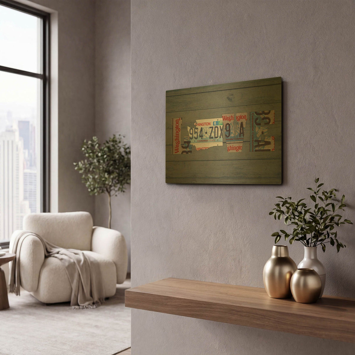 'WA State Love' By Design Turnpike Gold Metal Wall Art