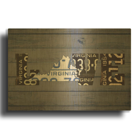 'VA State Love' By Design Turnpike Gold Metal Wall Art
