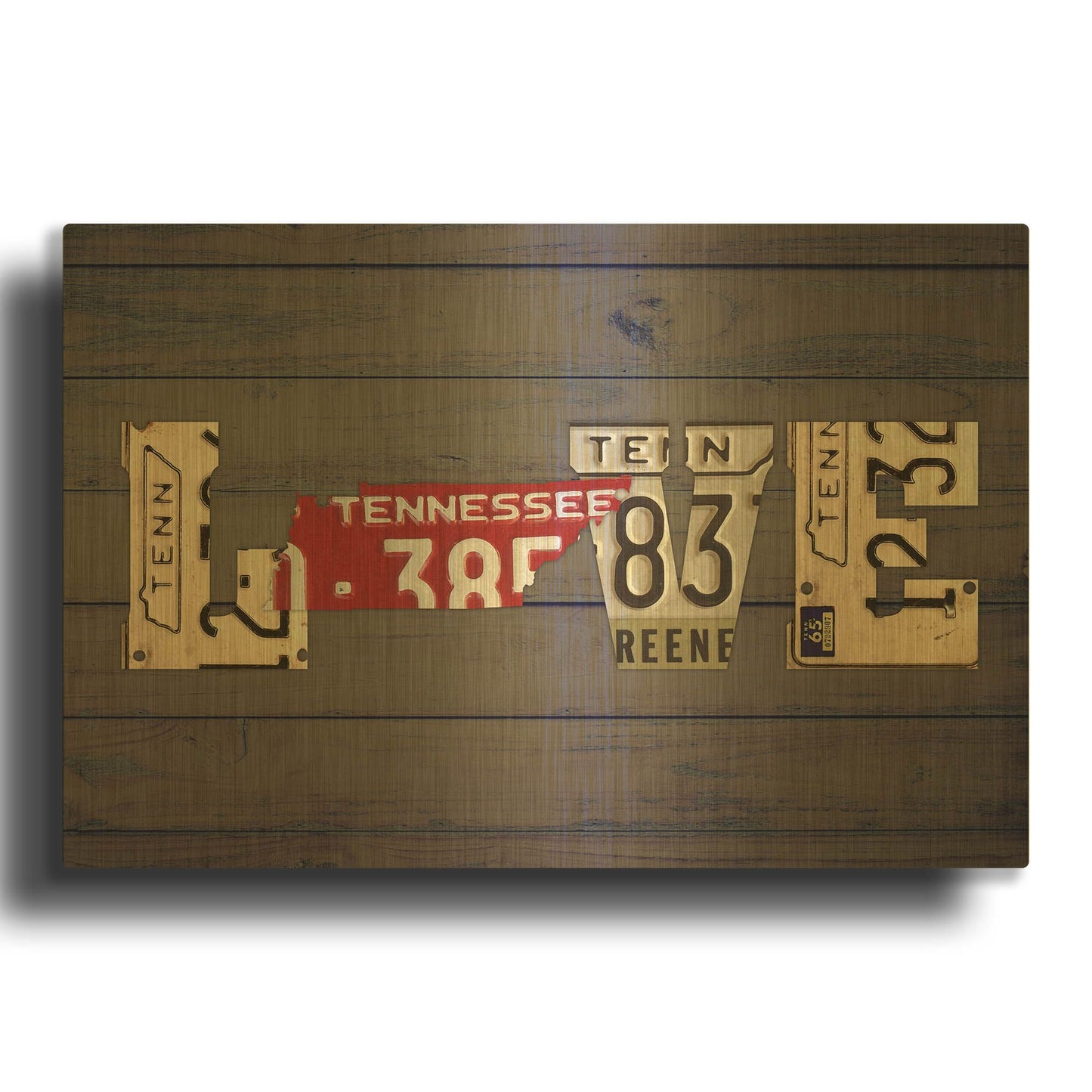 'TN State Love' By Design Turnpike Gold Metal Wall Art