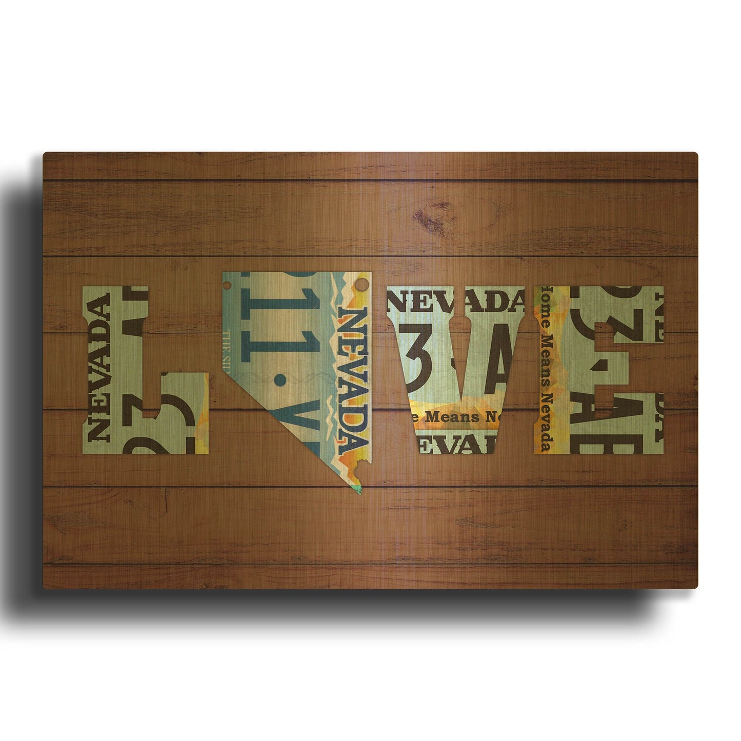 'NV State Love' By Design Turnpike Gold Metal Wall Art