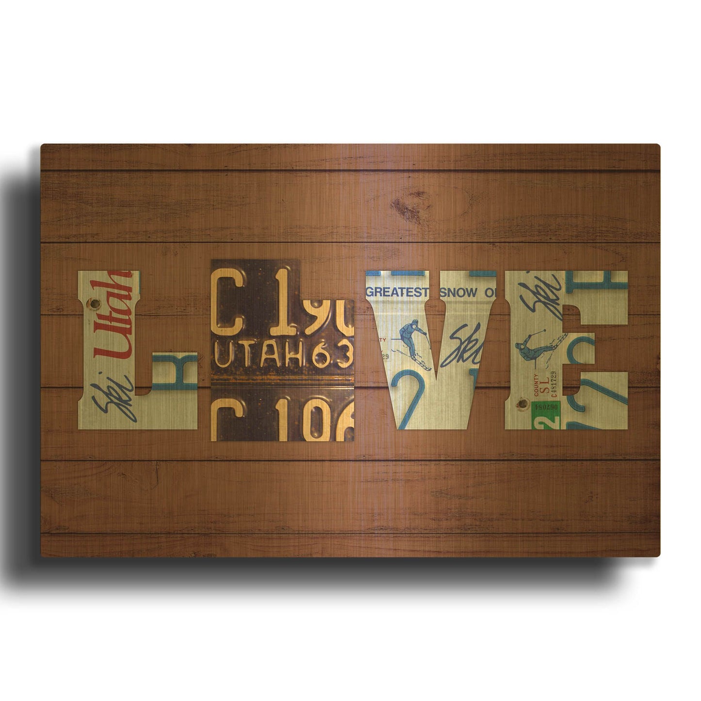 'UT State Love' By Design Turnpike Gold Metal Wall Art