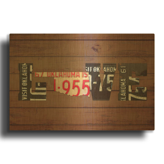'OK State Love' By Design Turnpike Gold Metal Wall Art