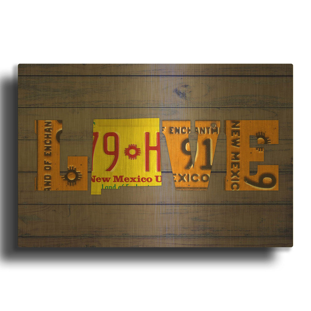 'NM State Love' By Design Turnpike Gold Metal Wall Art