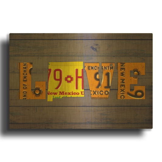 'NM State Love' By Design Turnpike Gold Metal Wall Art