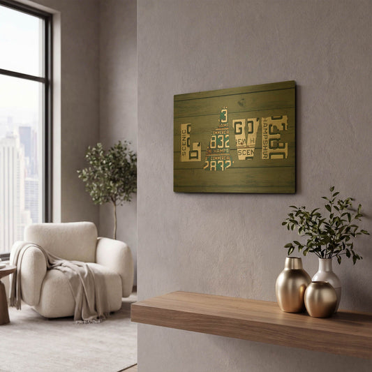 'NH State Love' By Design Turnpike Gold Metal Wall Art