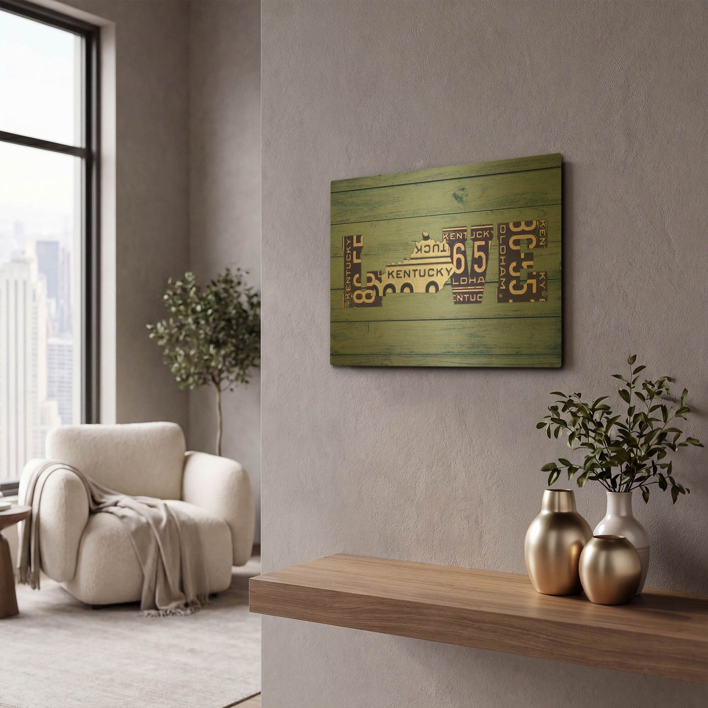 'KY State Love' By Design Turnpike Gold Metal Wall Art