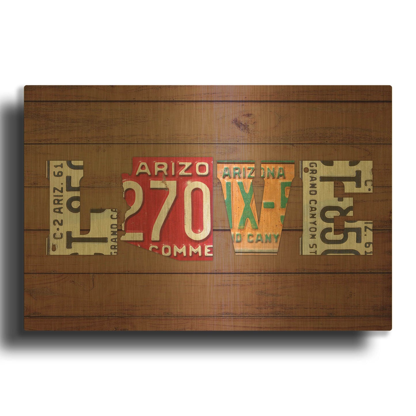 'AZ State Love' By Design Turnpike Gold Metal Wall Art
