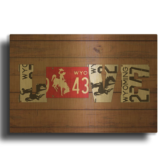 'WY State Love' By Design Turnpike Gold Metal Wall Art