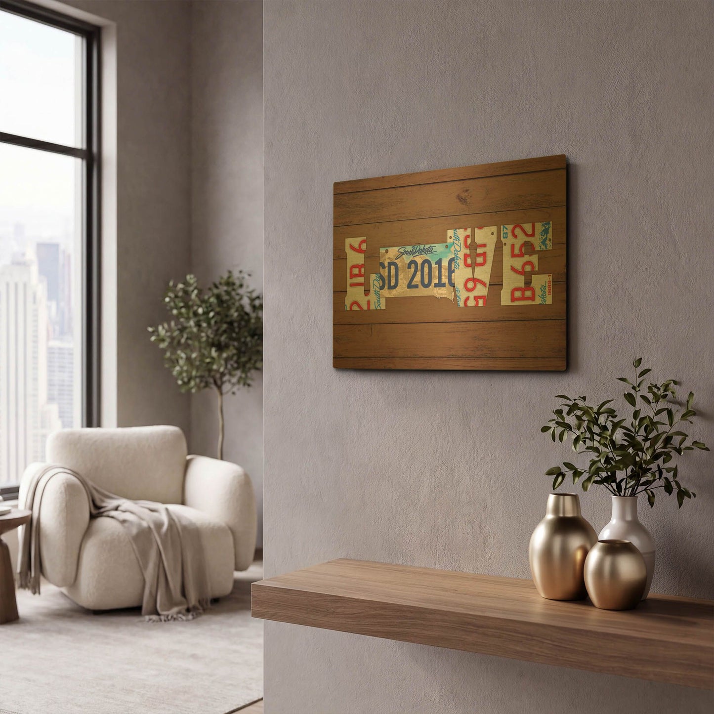 'SD State Love' By Design Turnpike Gold Metal Wall Art