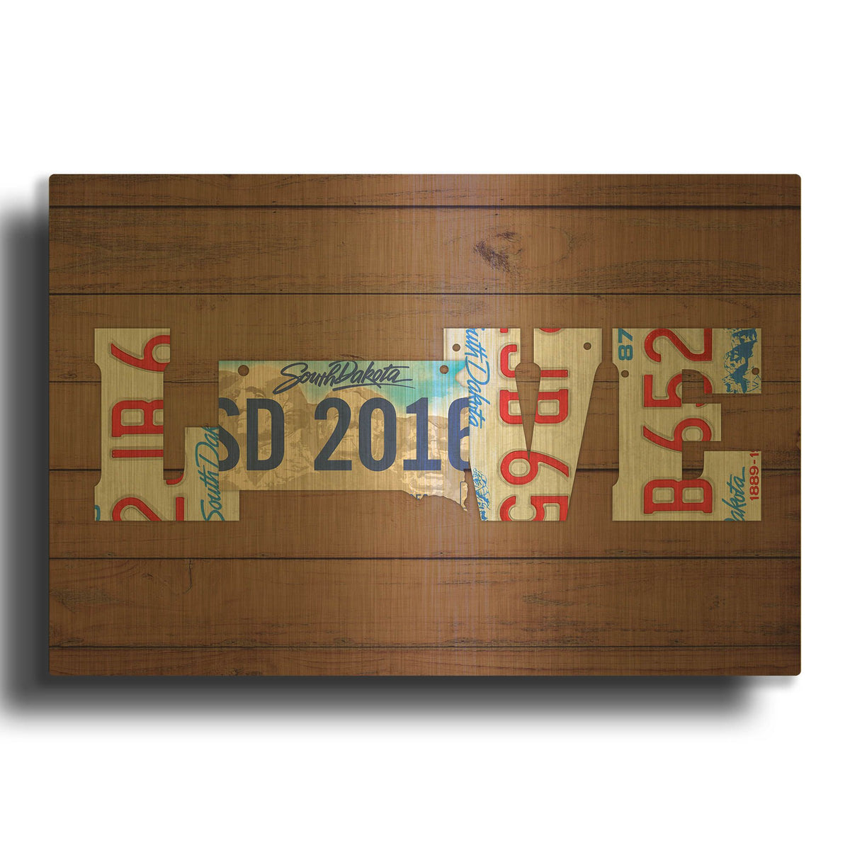 'SD State Love' By Design Turnpike Gold Metal Wall Art