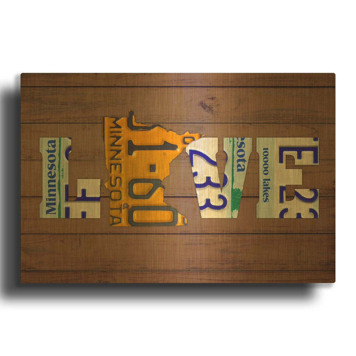 'MN State Love' By Design Turnpike Gold Metal Wall Art
