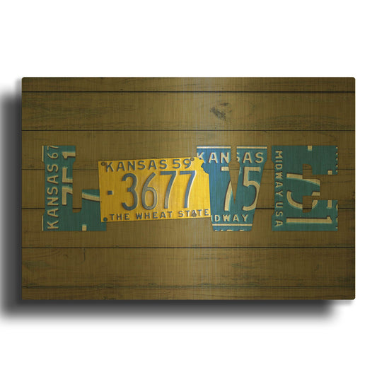 'KS State Love' By Design Turnpike Gold Metal Wall Art