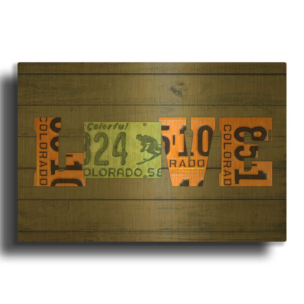 'CO State Love' By Design Turnpike Gold Metal Wall Art