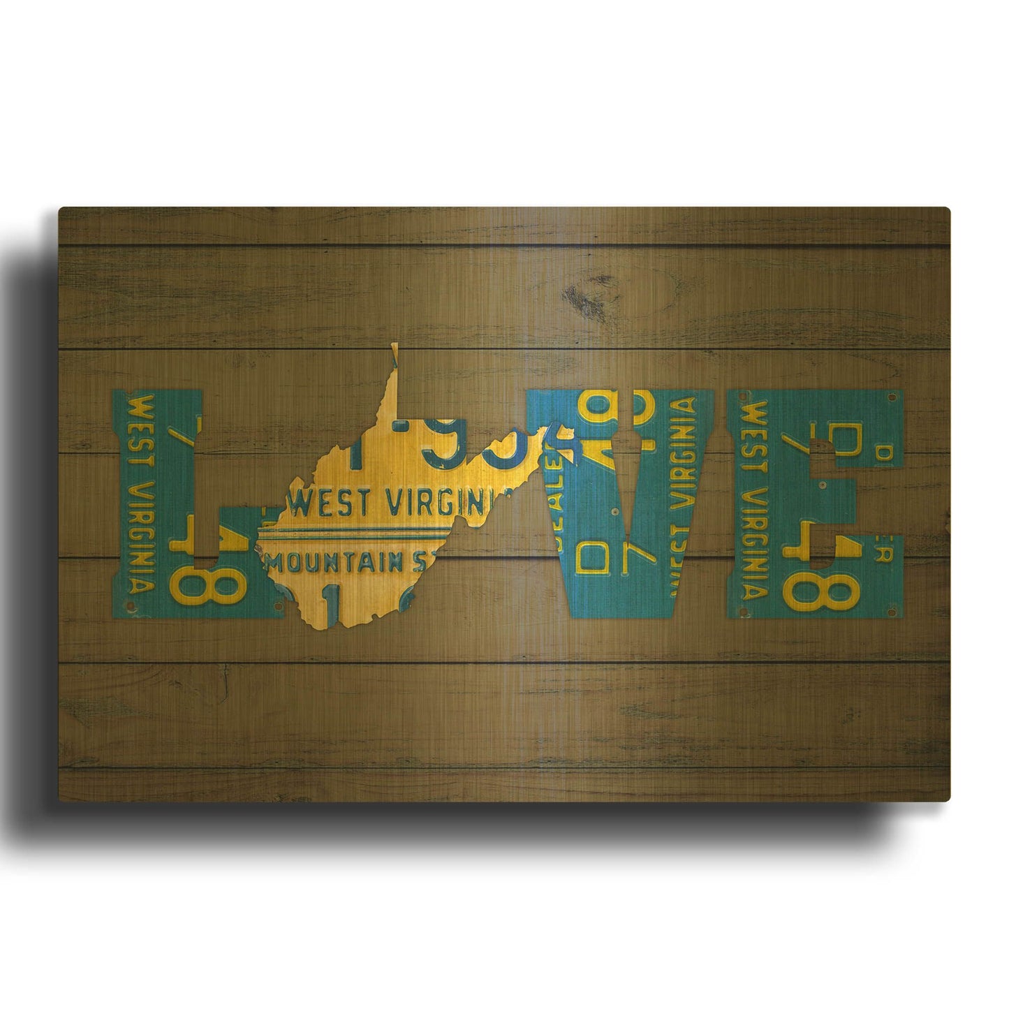 'WV State Love' By Design Turnpike Gold Metal Wall Art
