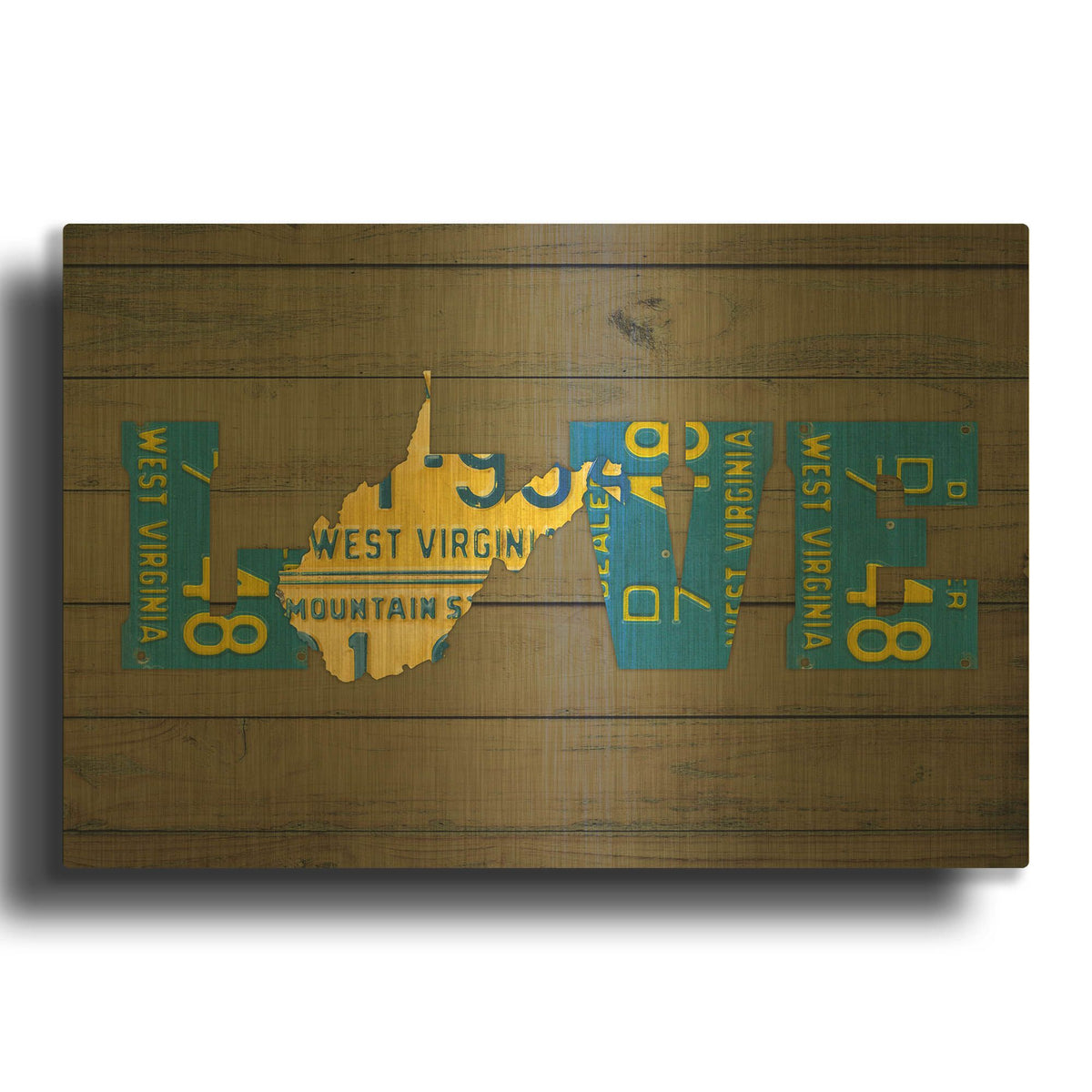 'WV State Love' By Design Turnpike Gold Metal Wall Art