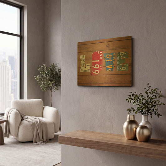 'IN State Love' By Design Turnpike Gold Metal Wall Art