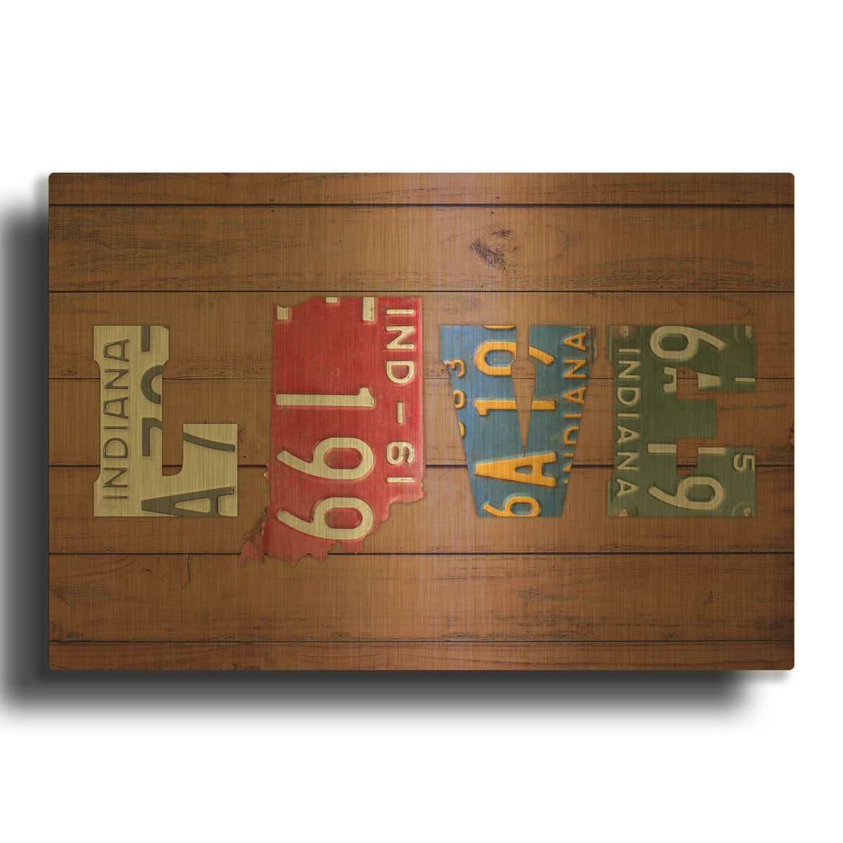 'IN State Love' By Design Turnpike Gold Metal Wall Art