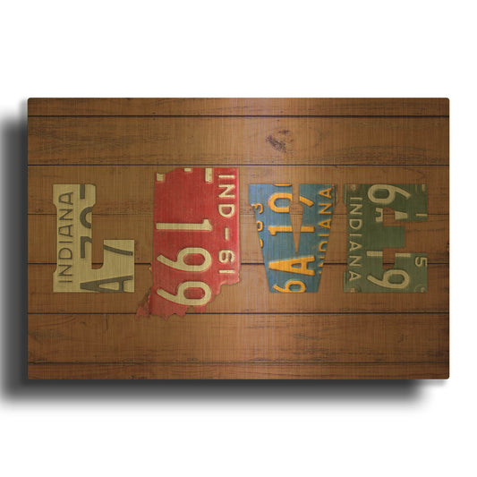 'IN State Love' By Design Turnpike Gold Metal Wall Art