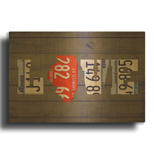 'IL State Love' By Design Turnpike Gold Metal Wall Art