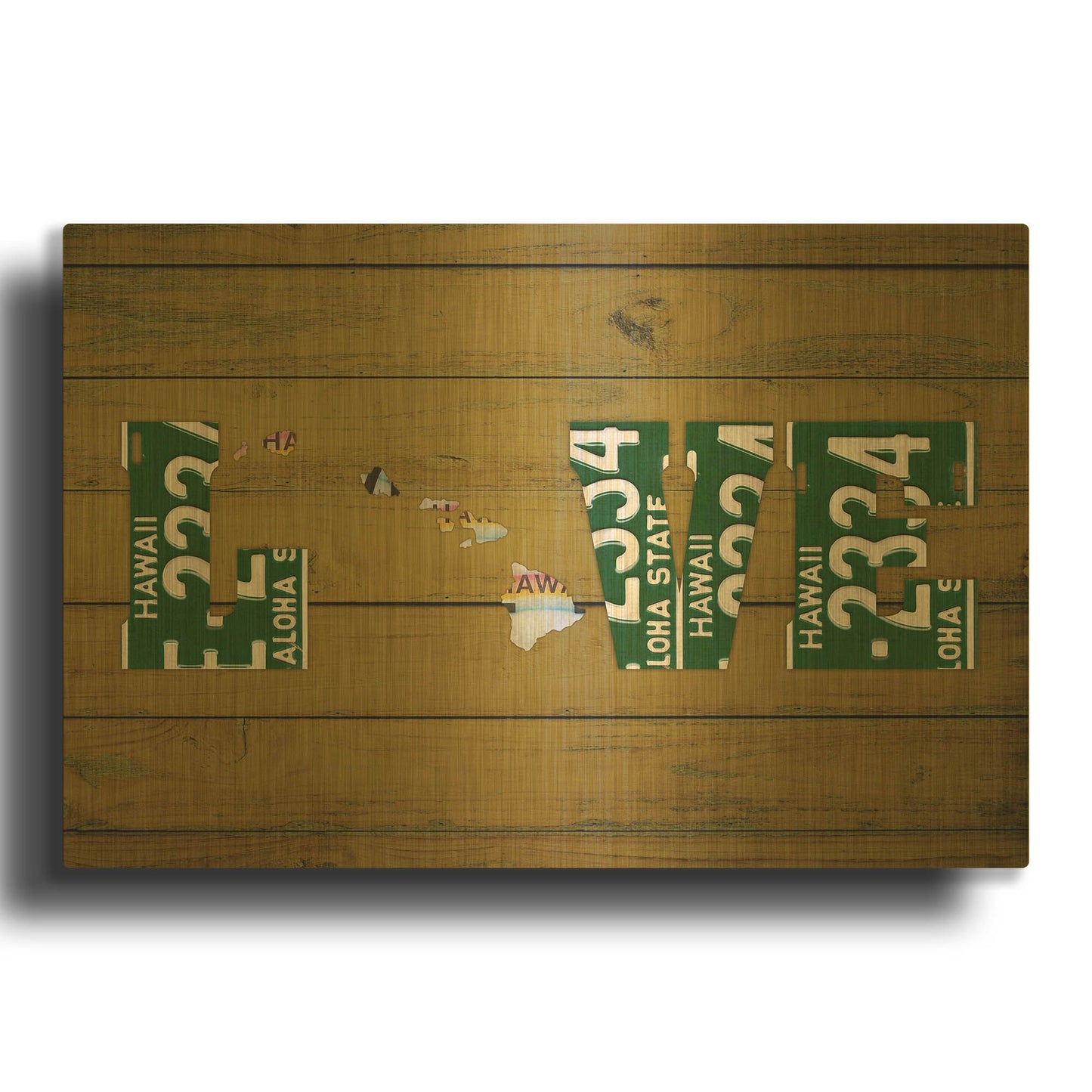 'HI State Love' By Design Turnpike Gold Metal Wall Art