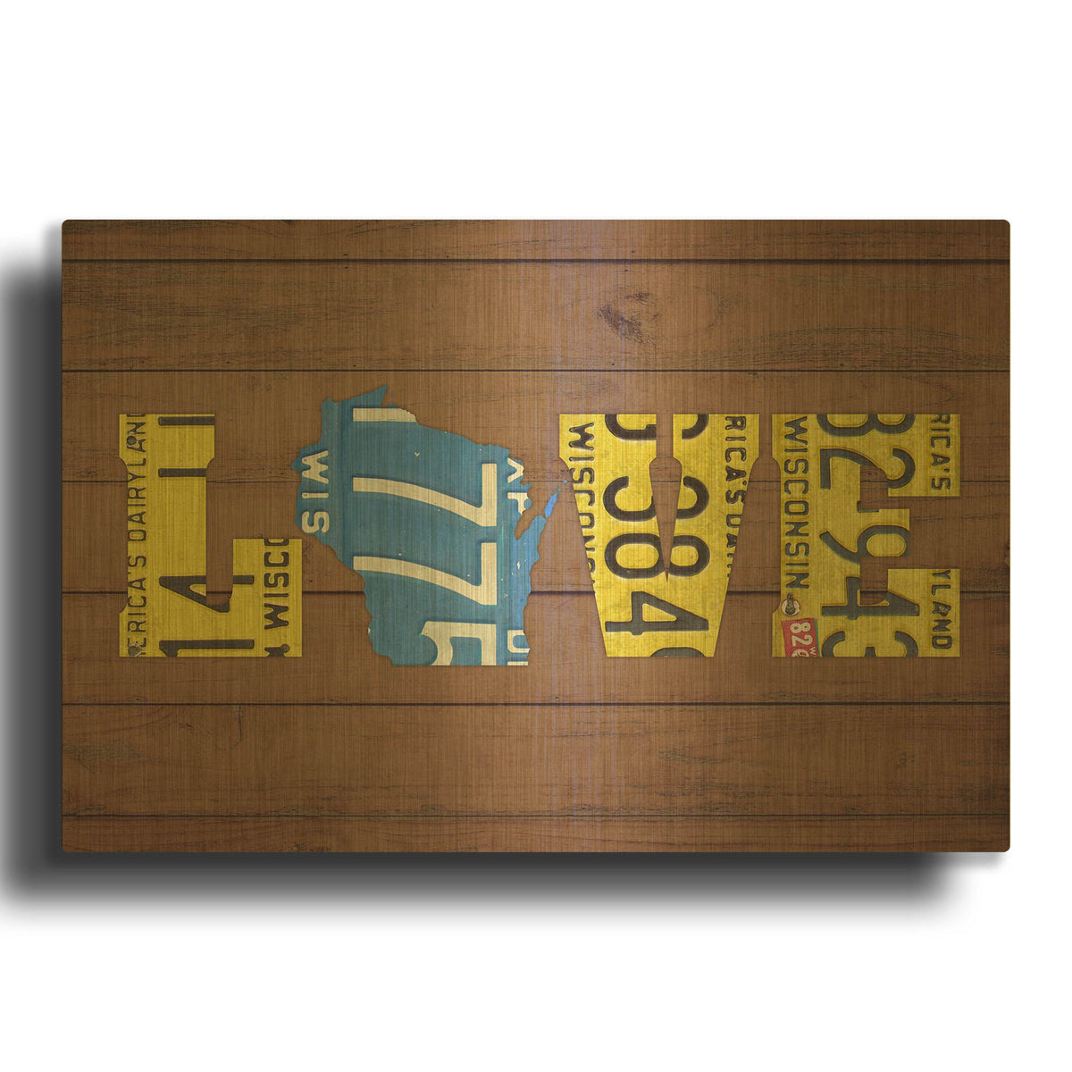 'WI State Love' By Design Turnpike Gold Metal Wall Art