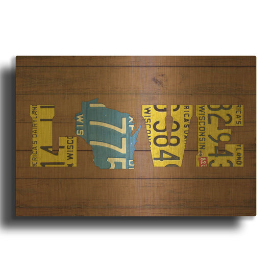 'WI State Love' By Design Turnpike Gold Metal Wall Art