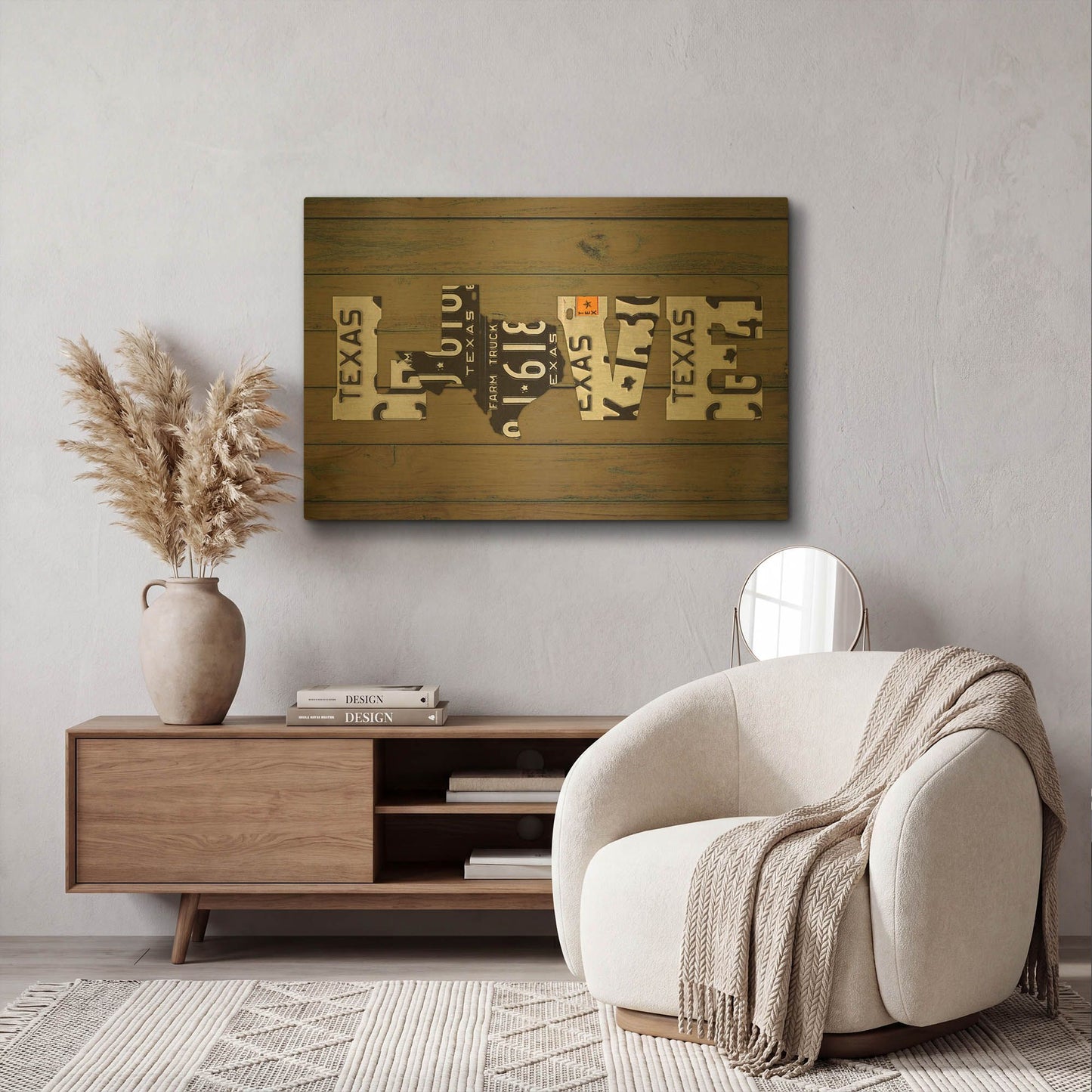 'Texas State Love' By Design Turnpike Gold Metal Wall Art