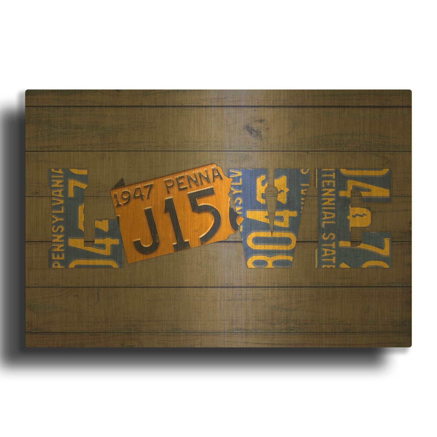 'PA State Love' By Design Turnpike Gold Metal Wall Art
