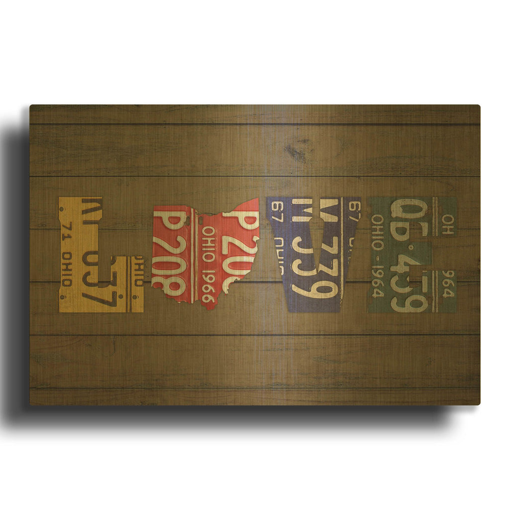 'OH State Love' By Design Turnpike Gold Metal Wall Art