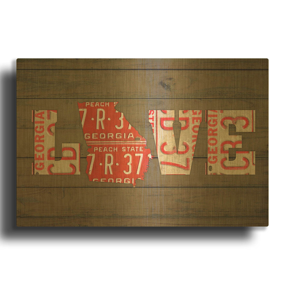 'GA State Love' By Design Turnpike Gold Metal Wall Art