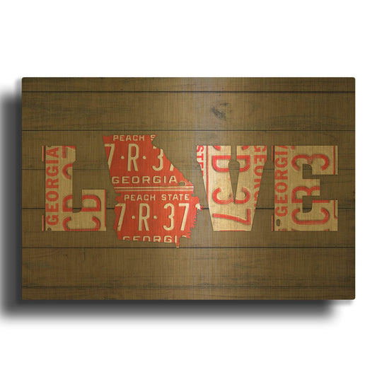 'GA State Love' By Design Turnpike Gold Metal Wall Art