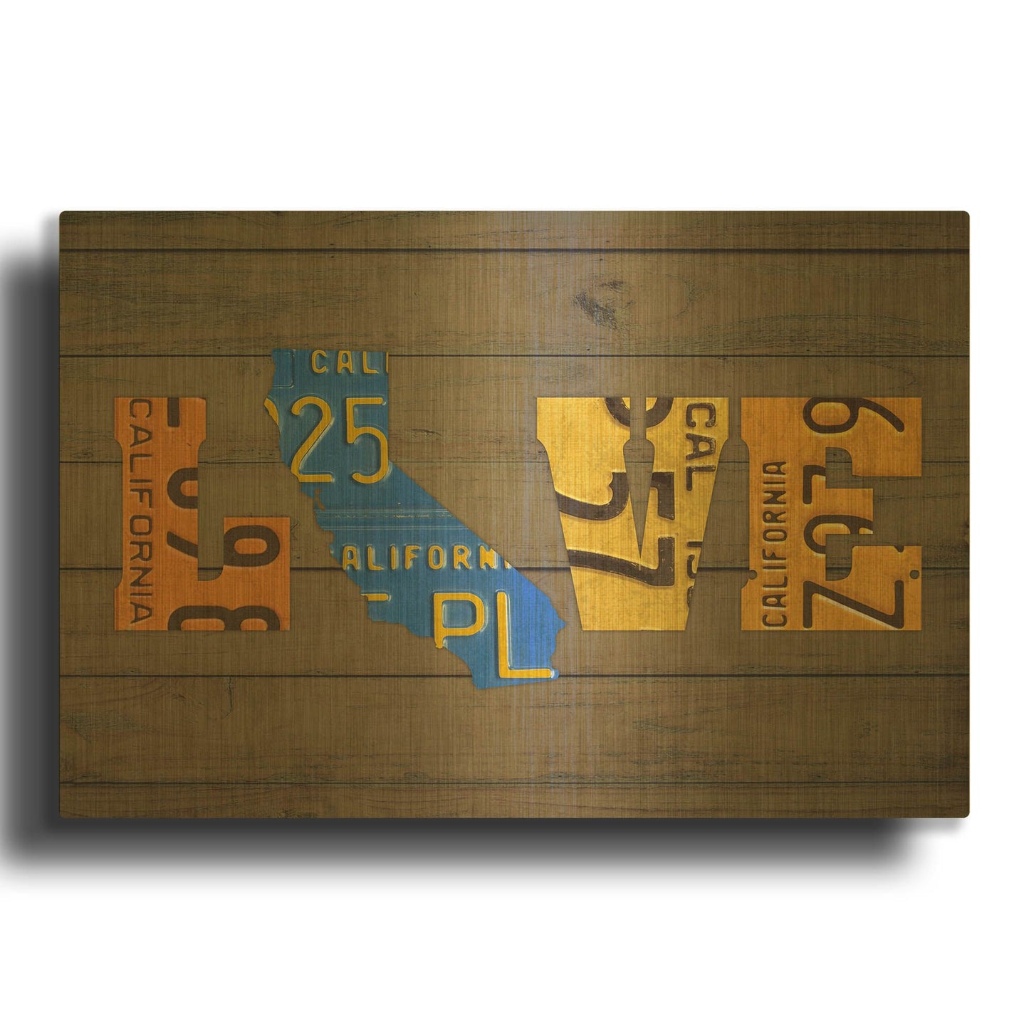 'CA State Love' By Design Turnpike Gold Metal Wall Art