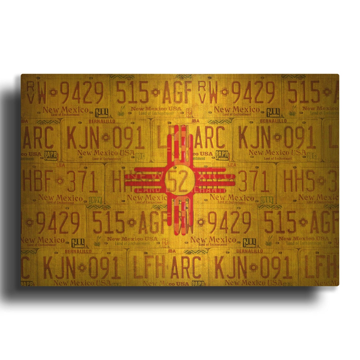 'New Mexico State Flag' By Design Turnpike Gold Metal Wall Art