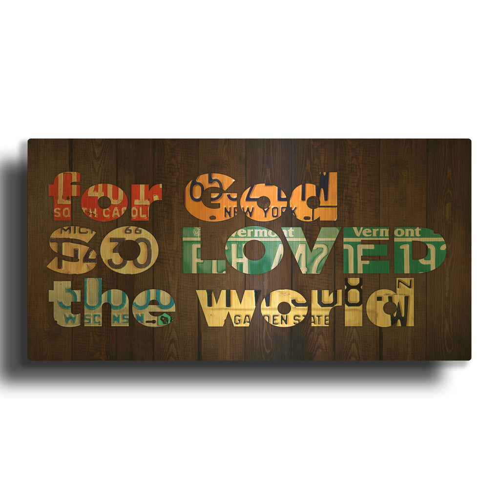 'John 316' By Design Turnpike Gold Metal Wall Art