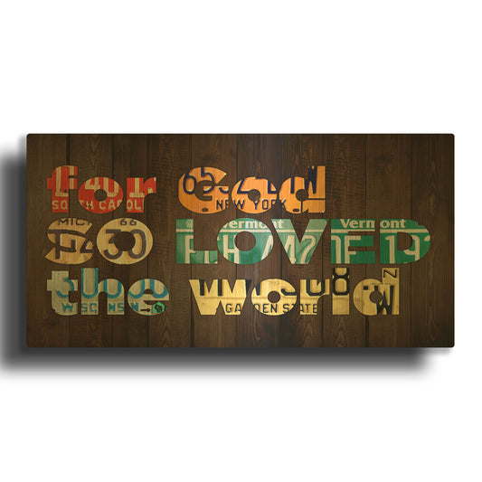 'John 316' By Design Turnpike Gold Metal Wall Art