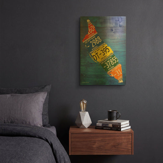 'Aruba License Plate Map' By Design Turnpike Gold Metal Wall Art