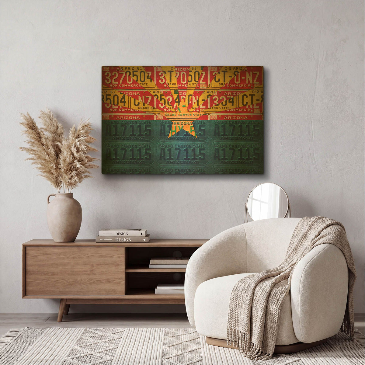 'Arizona State Flag License Plates' By Design Turnpike Gold Metal Wall Art
